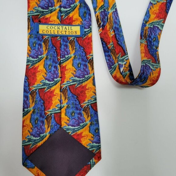 Cocktail Collection 100% Silk Men's Abstract Artsy Festive Tie - Picture 7 of 7